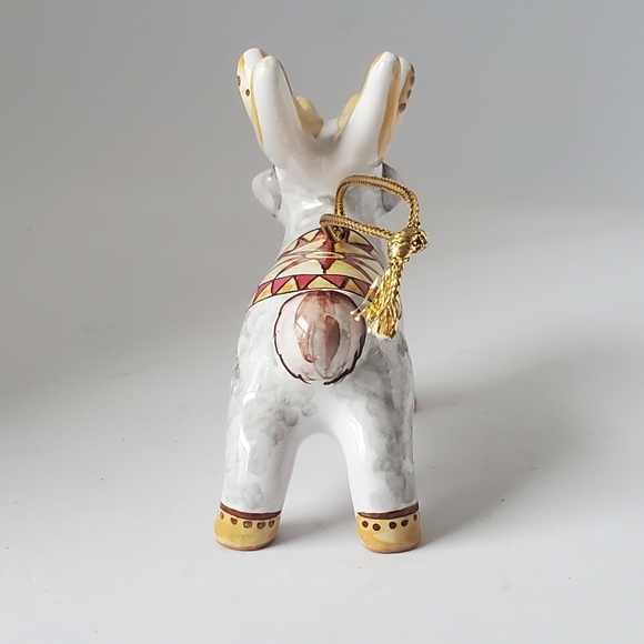 Handpainted Reindeer Ornament Handmade in Russia Vintage Ceramic Christmas Decor - Picture 5 of 9